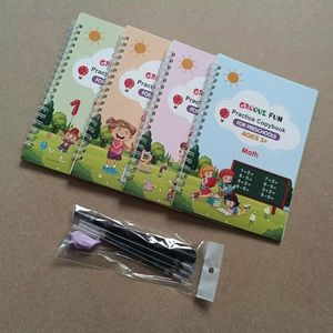 Grooved Reusable Magic practice copybook with Pen for kids Calligraphy (4 books)